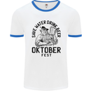 Oktobefest Drink Beer Funny Alcohol Mens Ringer T-Shirt White/Royal Blue