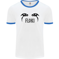 Floki Eyes Vikings Valhalla Odin Mens White Ringer T-Shirt White/Royal Blue