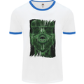 VR Man Virtual Reality Gaming Gamer Mens White Ringer T-Shirt White/Royal Blue