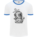 Scuba Diving Anchor Diver Sailing Sailor Mens White Ringer T-Shirt White/Royal Blue