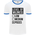 Levels of Wildness Pisces Mens White Ringer T-Shirt White/Royal Blue