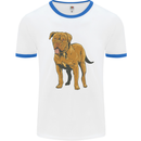 French Mastiff Dogue Bordeaux Dog Mens Ringer T-Shirt White/Royal Blue