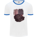 American Labrador USA Flag Dog Mens Ringer T-Shirt White/Royal Blue