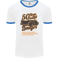 50 Year Old Banger Birthday 50th Year Old Mens Ringer T-Shirt White/Royal Blue