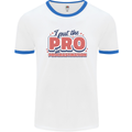 I Put the Pro In Procrastination Procrastinate Mens Ringer T-Shirt White/Royal Blue