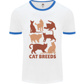 Cat Breeds Mens White Ringer T-Shirt White/Royal Blue