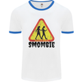 Smombie Antisocial Phone Smartphone Addict Mens Ringer T-Shirt White/Royal Blue