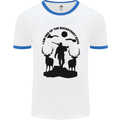 Buckstreet Boys Funny Hunting Hunter Mens White Ringer T-Shirt White/Royal Blue