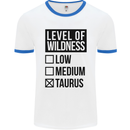 Levels of Wildness Taurus Mens White Ringer T-Shirt White/Royal Blue