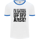 Sell My Trumpet? Funny Music Brass Mens White Ringer T-Shirt White/Royal Blue