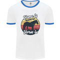 Home Is Where My Horse Is Funny Equestrian Mens White Ringer T-Shirt White/Royal Blue