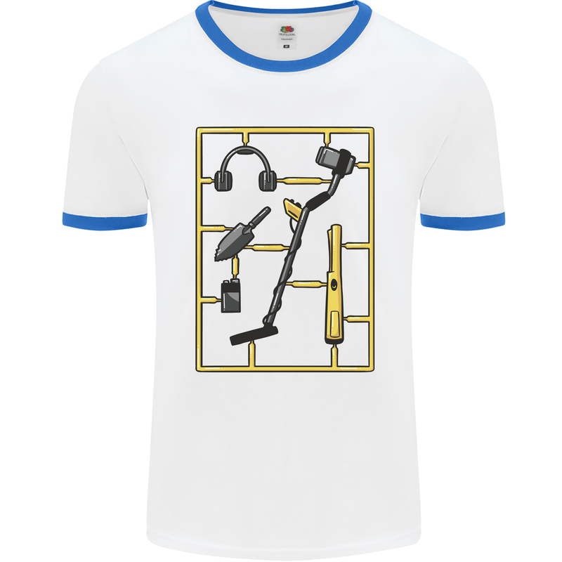 Metal Detecting Equipment ;Detector Stuff Mens Ringer T-Shirt White/Royal Blue