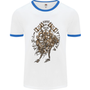 Sons of Odin Viking Valhalla Warrior Mens White Ringer T-Shirt White/Royal Blue