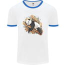 A Sleeping Panda Bear Ecology Animals Mens White Ringer T-Shirt White/Royal Blue