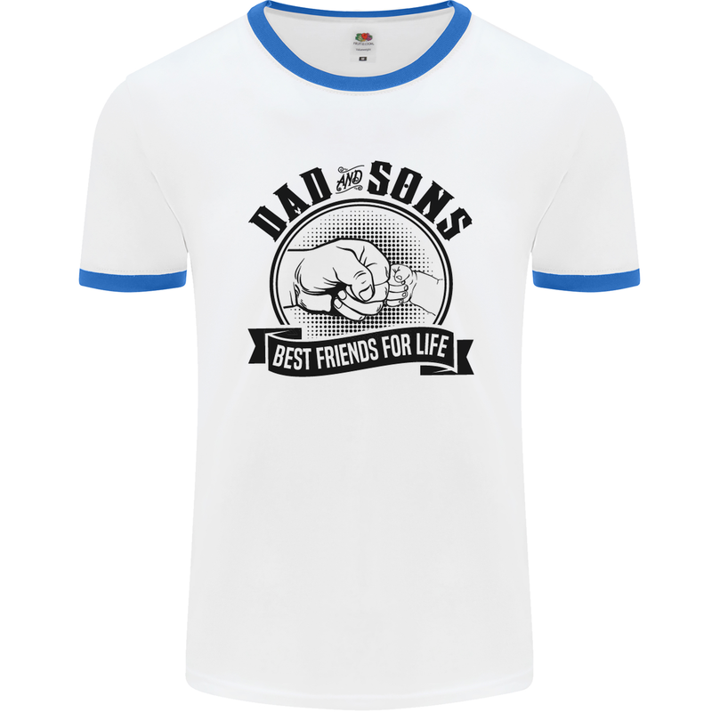 Dad & Sons Best Friends Father's Day Mens White Ringer T-Shirt White/Royal Blue