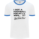 Football for My Wife Best Swap Ever Funny Mens White Ringer T-Shirt White/Royal Blue