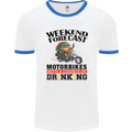 Weekend Forecast Motorbikes Mens White Ringer T-Shirt White/Royal Blue