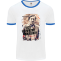 Pablo Escobar Me Matan Limon Mens White Ringer T-Shirt White/Royal Blue