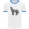 Wolf Tree Animal Ecology Mens White Ringer T-Shirt White/Royal Blue