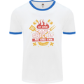 Funny BBQ If Dad Cant Grill It No One Can Mens White Ringer T-Shirt White/Royal Blue