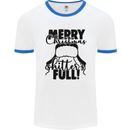 Christmas Movie Shitter's Full Funny Rude Mens White Ringer T-Shirt White/Royal Blue