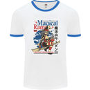 Magical Ramen Noodles Witch Halloween Mens White Ringer T-Shirt White/Royal Blue