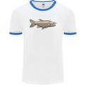 A Bolan Fish Fishing Fisherman Mens White Ringer T-Shirt White/Royal Blue