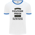 Property of Shawshank Prison Movie 90's Mens White Ringer T-Shirt White/Royal Blue