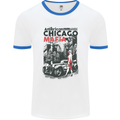 American Chicago Mafia Mens White Ringer T-Shirt White/Royal Blue