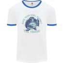 Offensive Turtle Environment Climate Change Mens Ringer T-Shirt White/Royal Blue