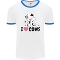 I Love Cows Mens White Ringer T-Shirt White/Royal Blue