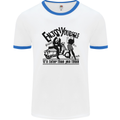 2Tone Enjoy Yourself 2 Tone SKA Music Mens White Ringer T-Shirt White/Royal Blue