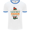 Im Not Short Tall Elf Funny Christmas Mens White Ringer T-Shirt White/Royal Blue