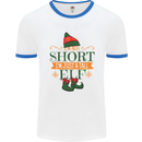 Im Not Short Tall Elf Funny Christmas Mens White Ringer T-Shirt White/Royal Blue