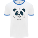 A Cute Panda Bear Face Mens Ringer T-Shirt White/Royal Blue