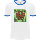 St Patricks Day Ginger Beard Lucky Charm Mens White Ringer T-Shirt White/Royal Blue