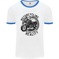 Motorcycling Motorbike Motorcycle Biker Mens Ringer T-Shirt White/Royal Blue