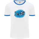 Ocean Scuba Diver Scuba Diving Mens White Ringer T-Shirt White/Royal Blue