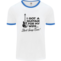 Guitar for My Wife Best Swap Ever Guitarist Mens White Ringer T-Shirt White/Royal Blue