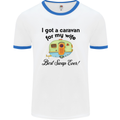 A Caravan for My Wife Caravanning Funny Mens White Ringer T-Shirt White/Royal Blue