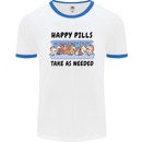 Horse Pills Funny Equestrian Mens Ringer T-Shirt White/Royal Blue
