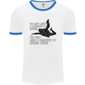 A Parachute to Skydive Twice Skydiver Funny Mens White Ringer T-Shirt White/Royal Blue