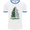 Into the Forest Outdoors Trekking Hiking Mens White Ringer T-Shirt White/Royal Blue