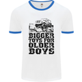 Bigger Toys Older Boys Off Roading Road 4x4 Mens White Ringer T-Shirt White/Royal Blue