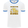 The Five to See in Africa Safari Animals Mens White Ringer T-Shirt White/Royal Blue