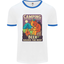 Camping Solves Most of My Problems Funny Mens White Ringer T-Shirt White/Royal Blue
