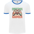 Christmas Gamer Funny Gaming Joypad Mens White Ringer T-Shirt White/Royal Blue