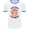 Sloth Anything I Can Do Slower Funny Mens White Ringer T-Shirt White/Royal Blue