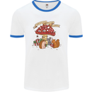 Christmas Hedgehog Toadstool Mouse Mens Ringer T-Shirt White/Royal Blue