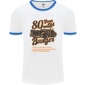 80 Year Old Banger Birthday 80th Year Old Mens Ringer T-Shirt White/Royal Blue